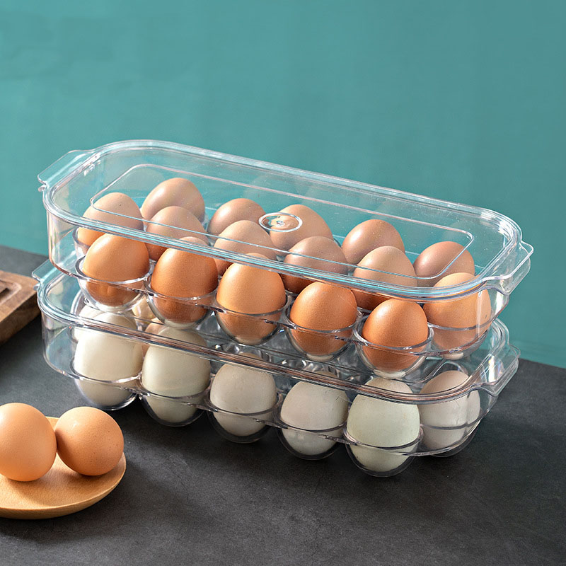 PET refrigerator drawer storage box, food organizer, transparent rectangular egg dumpling preservation storage box with lid Specification image