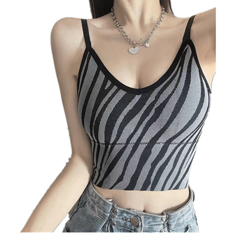 The 2021 new seamless zebra print halter top is a U-shaped beauty that wraps around the chest and is sexy and versatile. It can be worn as a base layer for women Item Picture