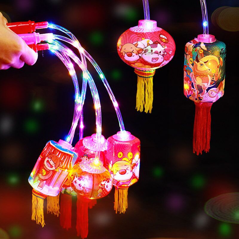 新款发光手提灯笼儿童闪光小灯笼玩具批发春节活动货源地推小礼物