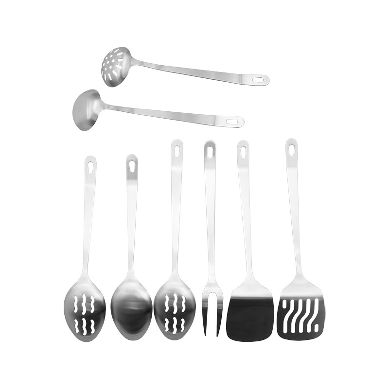 Stainless steel kitchenware set, kitchen utensils, cooking spoons, spatulas, strainers, soup spoons, rice spoons, eight-piece set, gift kitchenware details Picture