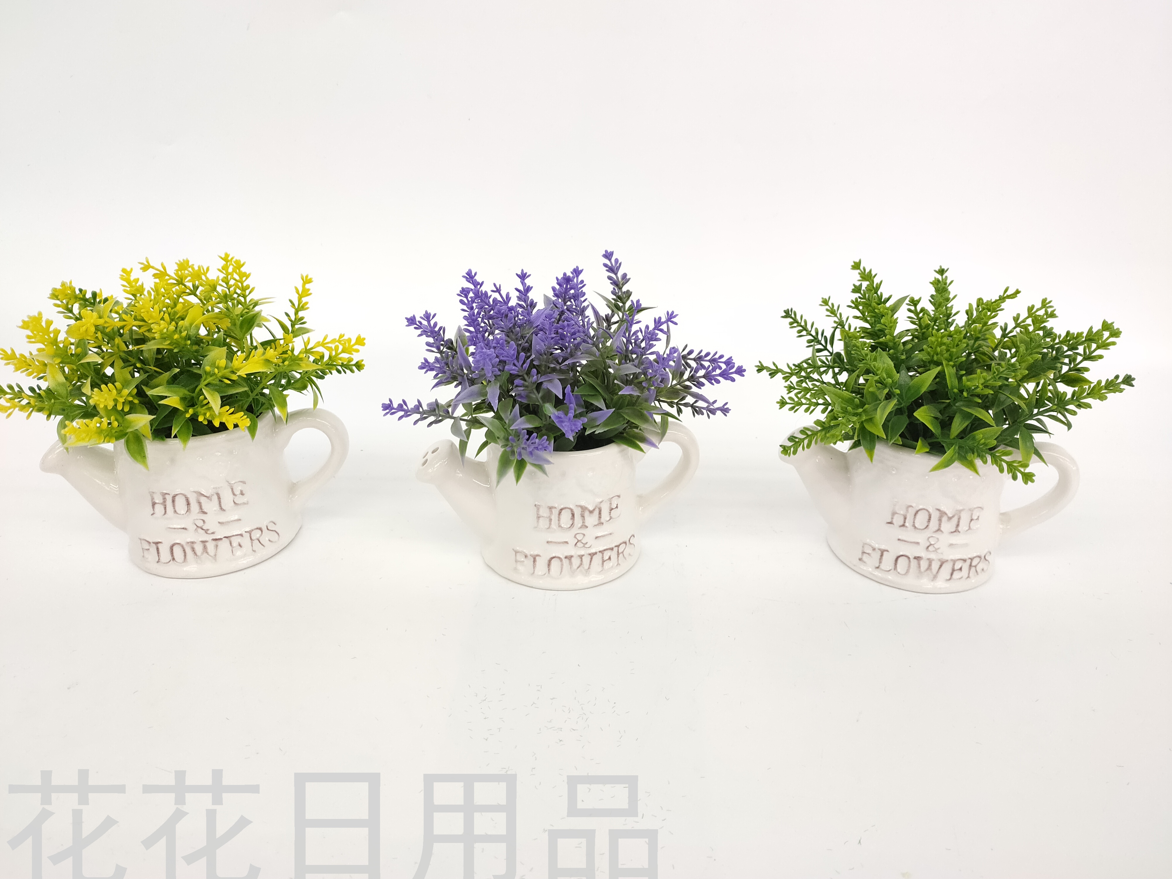 Simulation flower false flower ceramic pot kettle green plant bonsai decoration living room bedroom dining table and so on thumbnail