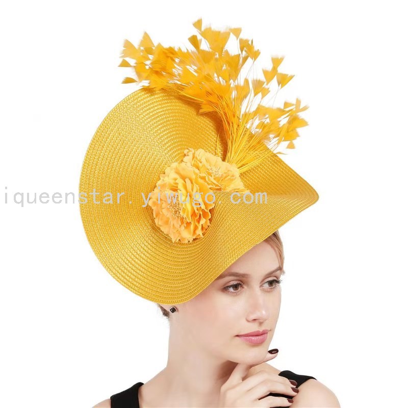 Colorful, exaggerated, oversized retro top hats, straw hats, party style dressing hats, cosplay exaggerated hats