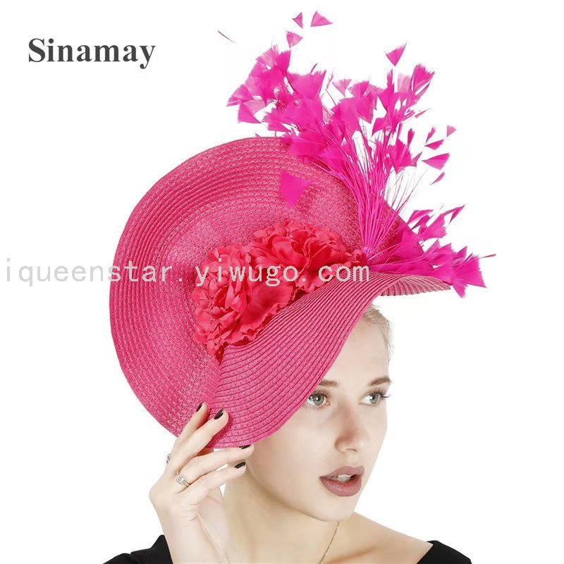 Colorful, exaggerated, oversized retro top hats, straw hats, party style dressing hats, cosplay exaggerated hats Specification image