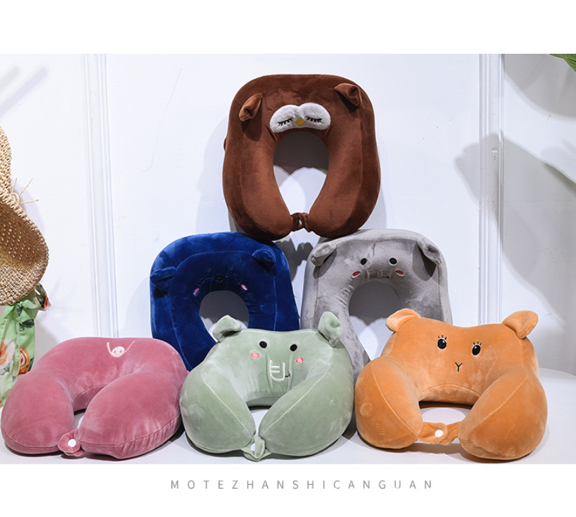 Wholesale of new memory foam U-shaped pillows, slow-rebound cartoon office neck pillows, nap pillows, and customizable logos Application Scenario
