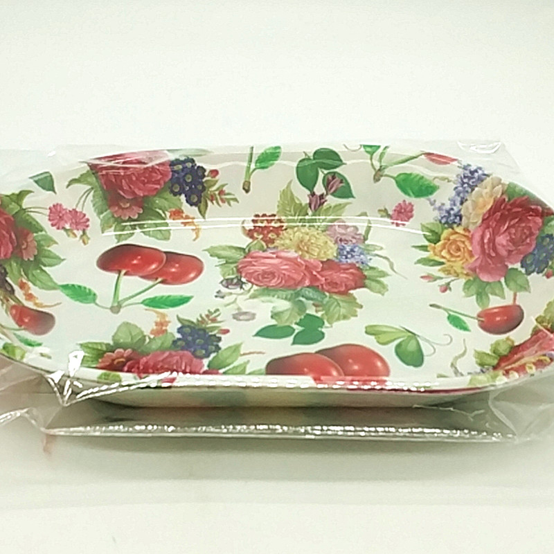 Sunshine Department Store's creative 2CP patterned fruit plate, oval storage for living room snacks, and dried fruit plate for the living room details Picture
