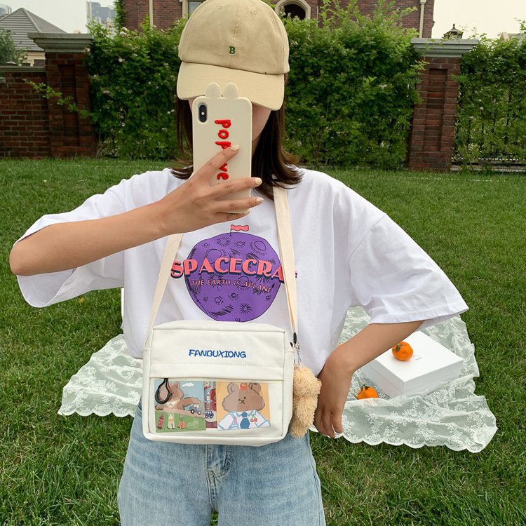 New Japanese fashion trend of canvas bags without pendants 2021 summer canvas crossbody bag manufacturer wholesale and customization Item Picture