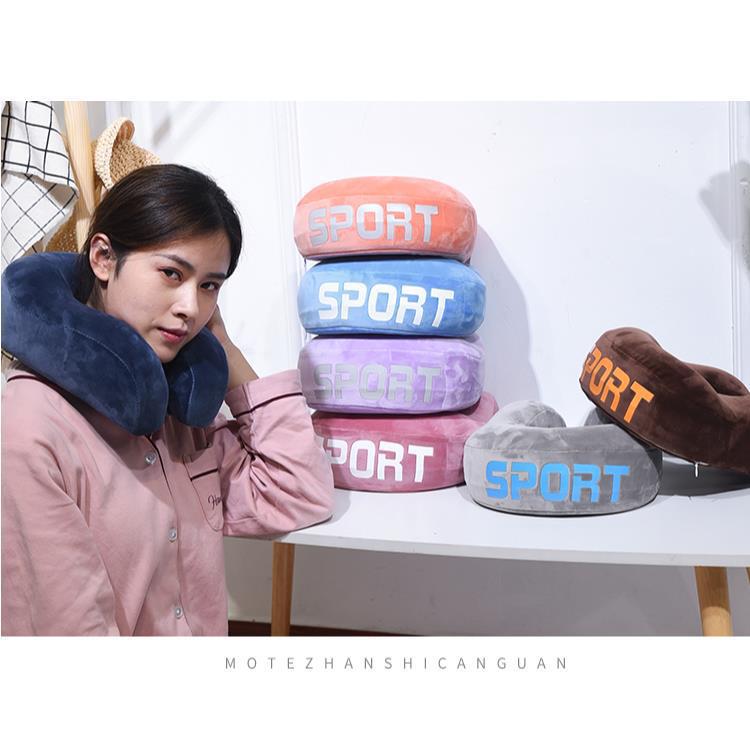 Wholesale of new memory foam U-shaped pillows, slow-rebound cartoon office neck pillows, nap pillows, and customizable logos Specification image