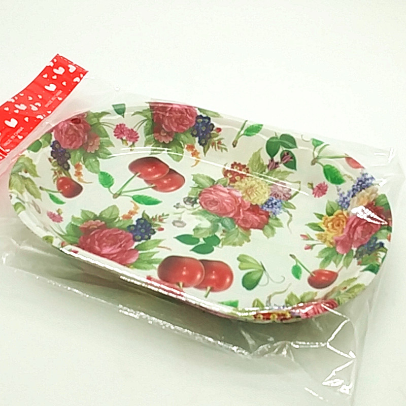 Sunshine Department Store's creative 2CP patterned fruit plate, oval storage for living room snacks, and dried fruit plate for the living room Item Picture