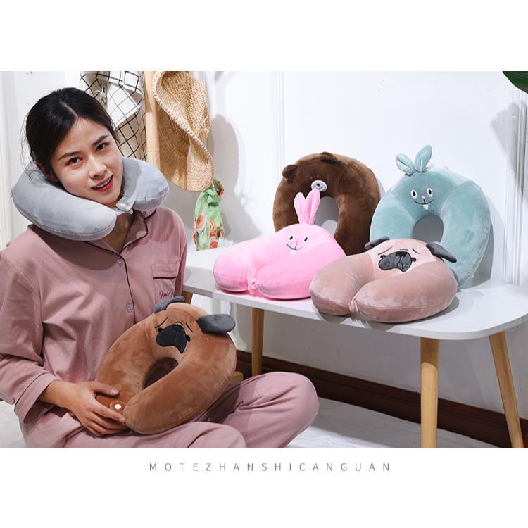 Wholesale of new memory foam U-shaped pillows, slow-rebound cartoon office neck pillows, nap pillows, and customizable logos details Picture