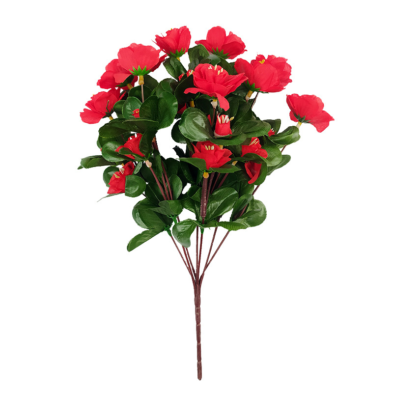 Artificial rhododendron flower bouquets, single dining table, Nordic decoration, green plants, living room placement, large-scale engineering decoration Item Picture