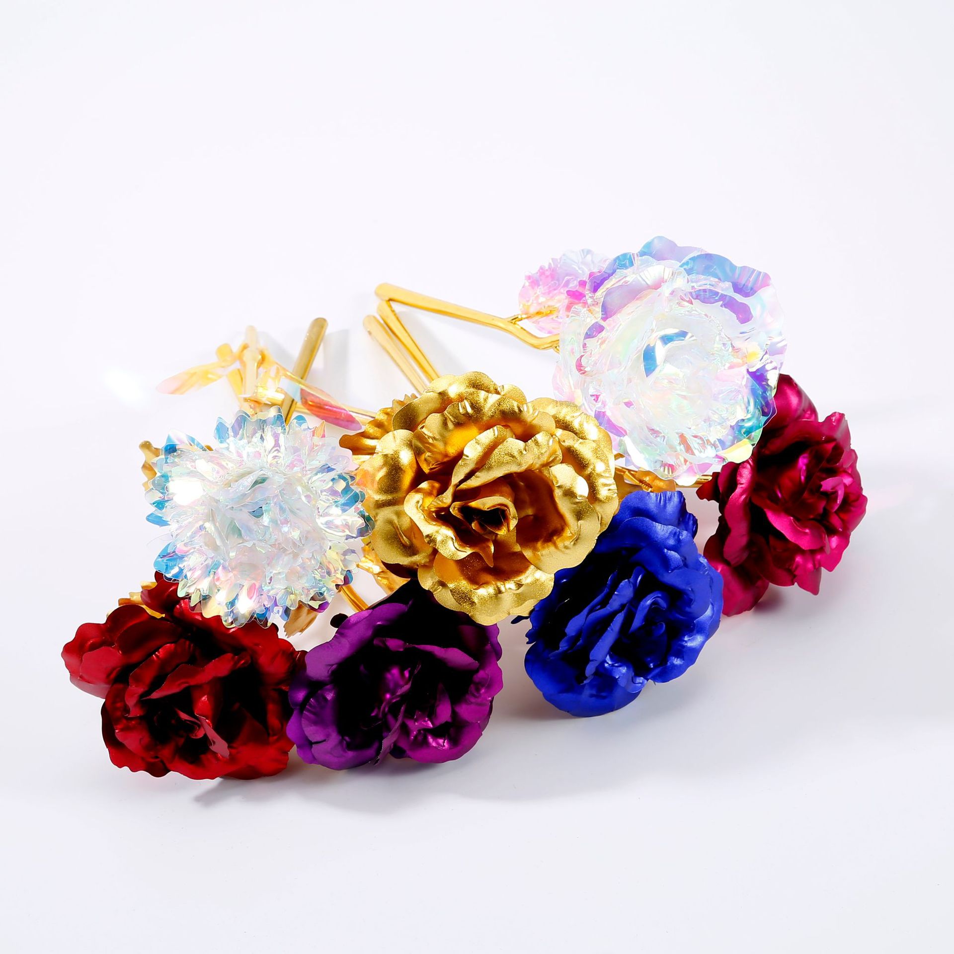 24k gold foil rose chocolate set, large, medium and small gold roses, Qixi Festival gift Specification drawing