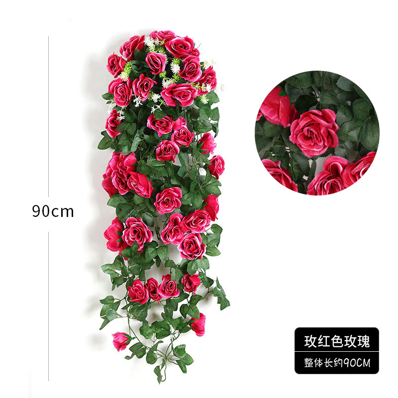 Wholesale of artificial flower vines, artificial flower vines, decorative wall hangings, artificial rose flowers, home decoration flowers, wall hangings and wall-mounted flowers Item Picture