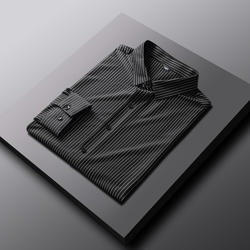 Traceless shirt Men's spring/summer free ironing solid color stretch men's business shirt breathable simple men's shirt long sleeves