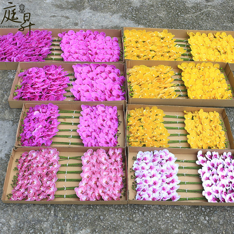 Artificial flowers, artificial lawns, artificial trees, artificial flowers, artificial lawns, artificial trees, artificial phalaenopsis, single 5-head, 7-head, 9-head, 3D phalaenopsis, PU artificial flowers wholesale, home and wedding artificial flowers Specification image