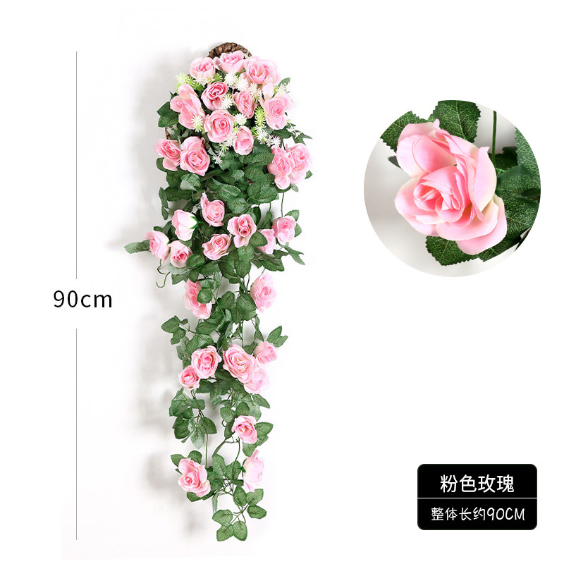 Wholesale of artificial flower vines, artificial flower vines, decorative wall hangings, artificial rose flowers, home decoration flowers, wall hangings and wall-mounted flowers details Picture