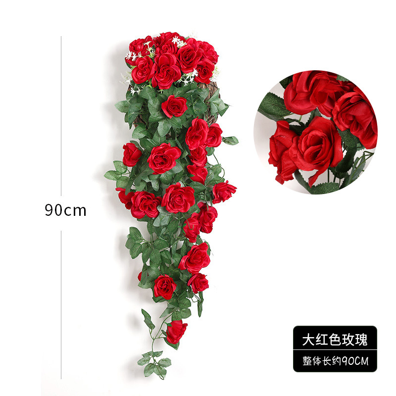 Wholesale of artificial flower vines, artificial flower vines, decorative wall hangings, artificial rose flowers, home decoration flowers, wall hangings and wall-mounted flowers Specification image