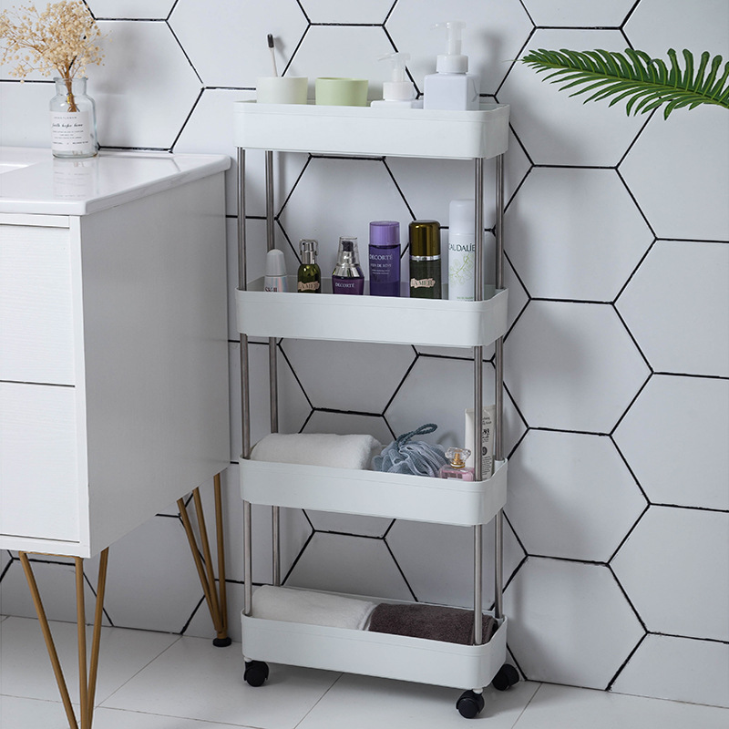 Wholesale of storage racks, slit storage racks, trolleys, kitchen, bedroom and bathroom mobile storage racks Specification image