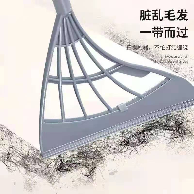 家用收纳式硅胶扫把地板玻璃拖把刮水拖地两用折叠组装魔术扫把