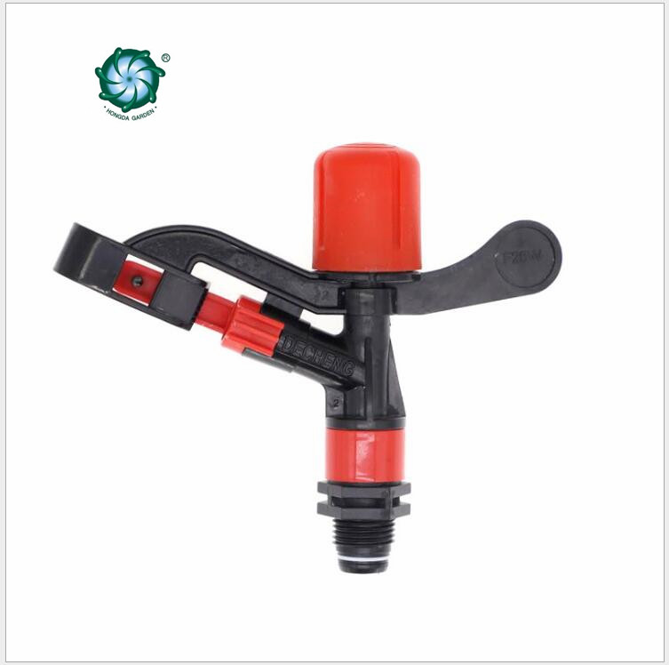 Red hat swing arm sprinkler, single nozzle plastic agricultural and garden irrigation tool sprinkler system Item Picture