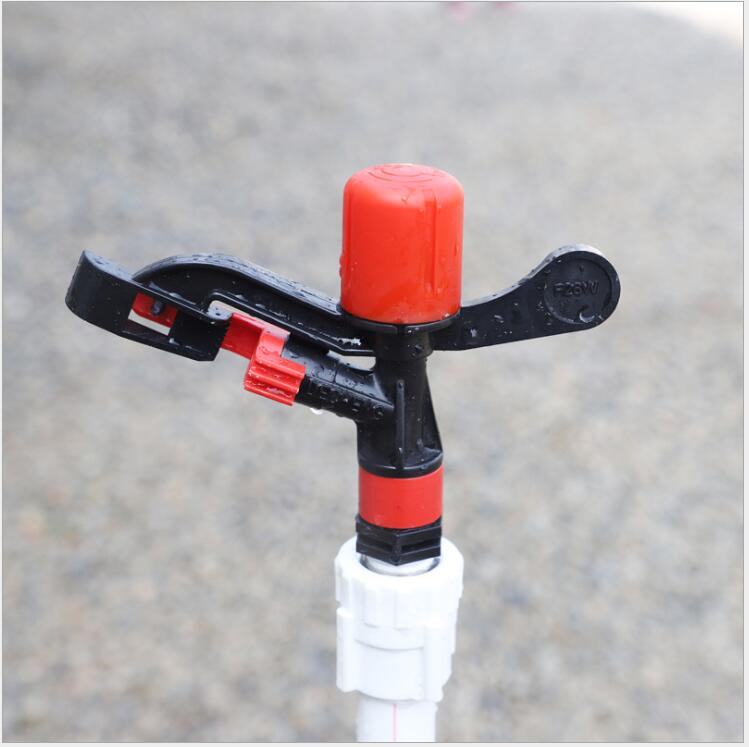 Red hat swing arm sprinkler, single nozzle plastic agricultural and garden irrigation tool sprinkler system Specification drawing