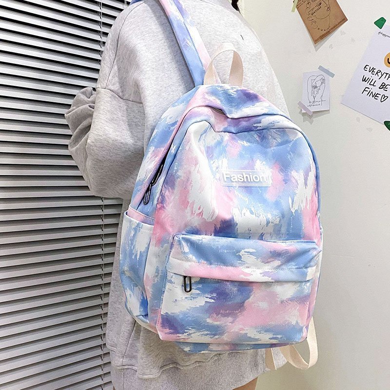 Japanese 2021 new style ins cute girl gradient color trendy large capacity versatile travel student backpack
