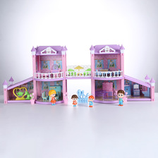 跨境儿童DIY过家家别墅屋拼装公主城堡儿童益智玩具仿真公主屋