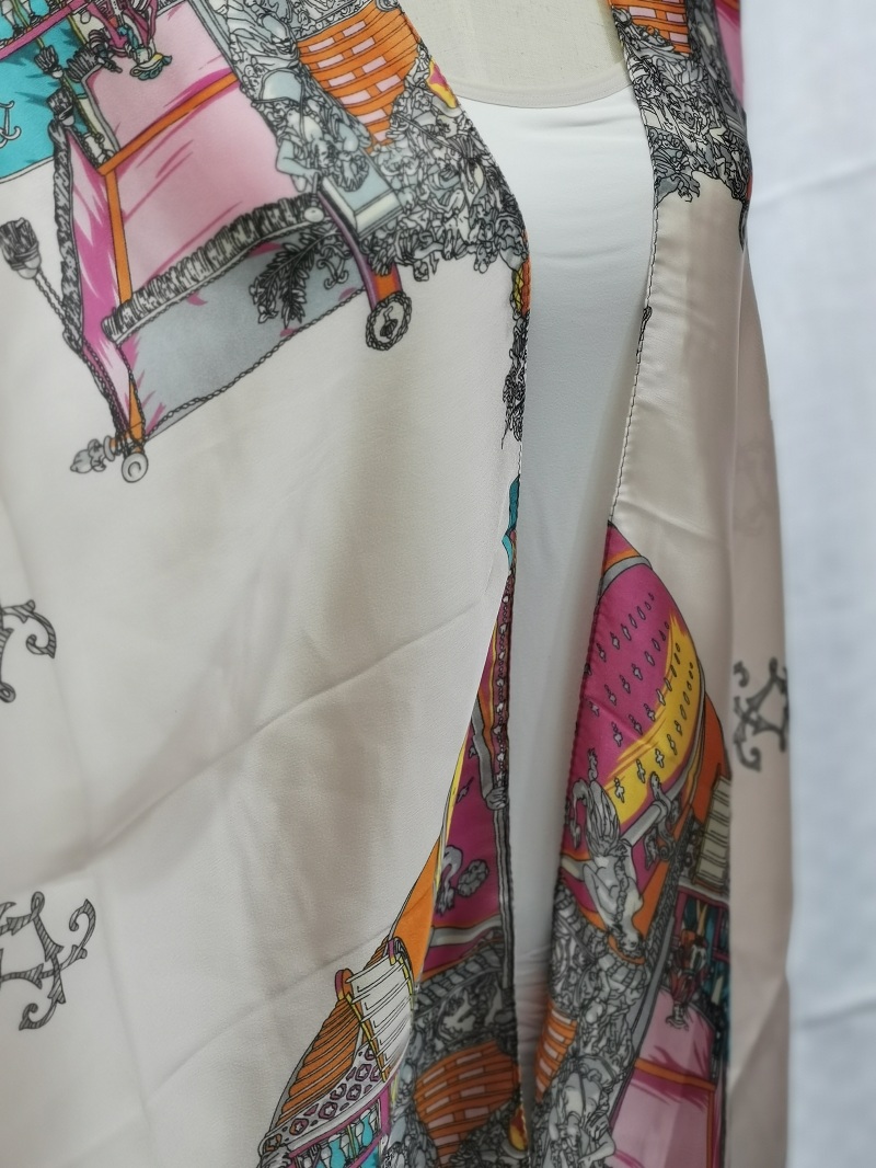 New silk satin shawl silk breathable robe thin beach shawl spot brocade