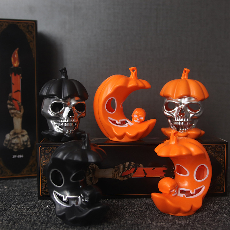 Halloween candle lights, new Halloween decorations, frightening skull lights, LED lights, colorful night lights, pumpkin lights