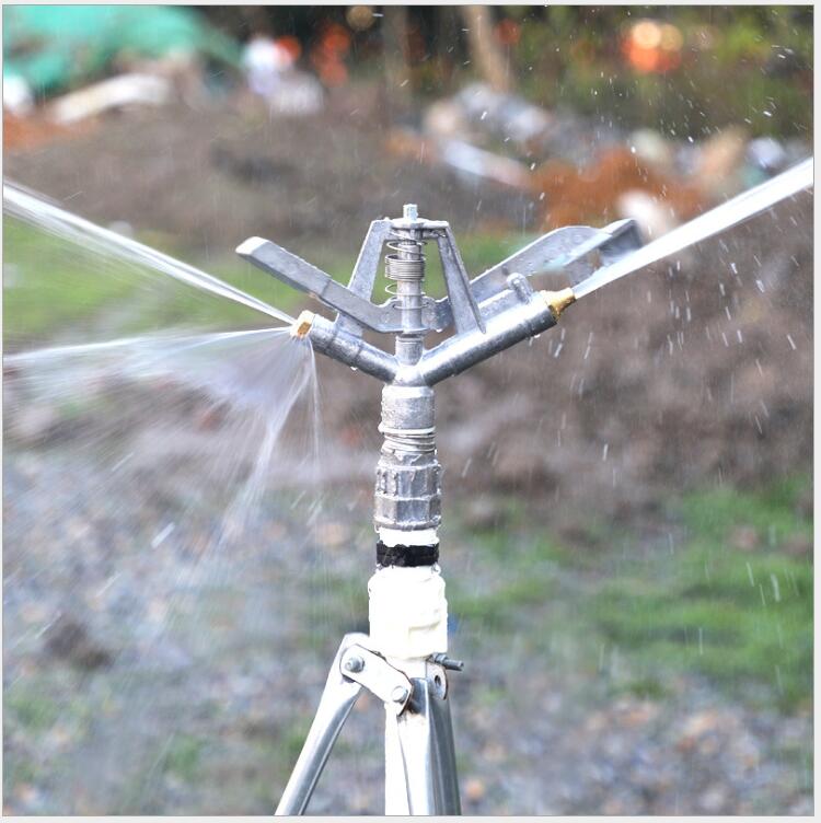 1-inch zinc alloy swing arm sprinkler head with automatic rotation full circle water-saving irrigation for fruit and tea garden fields details Picture