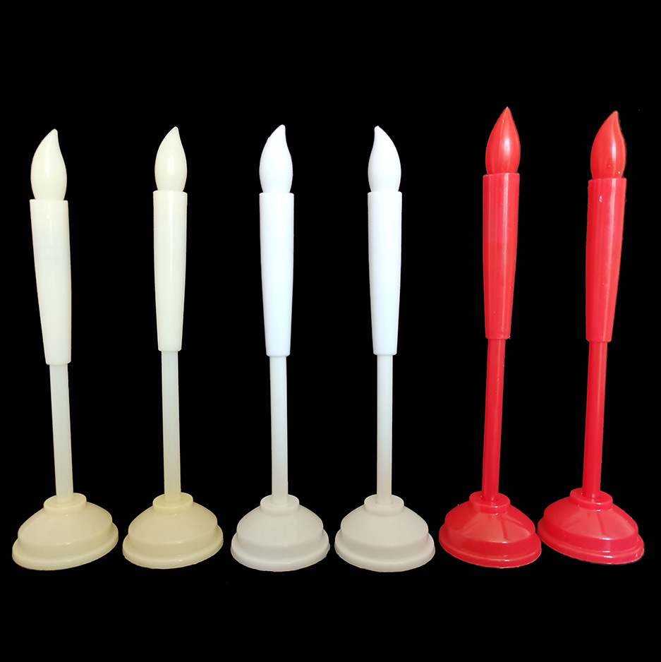 Small LED long pole electronic candle simulation for Buddha worship, incense offering, and birthday candles at graves
