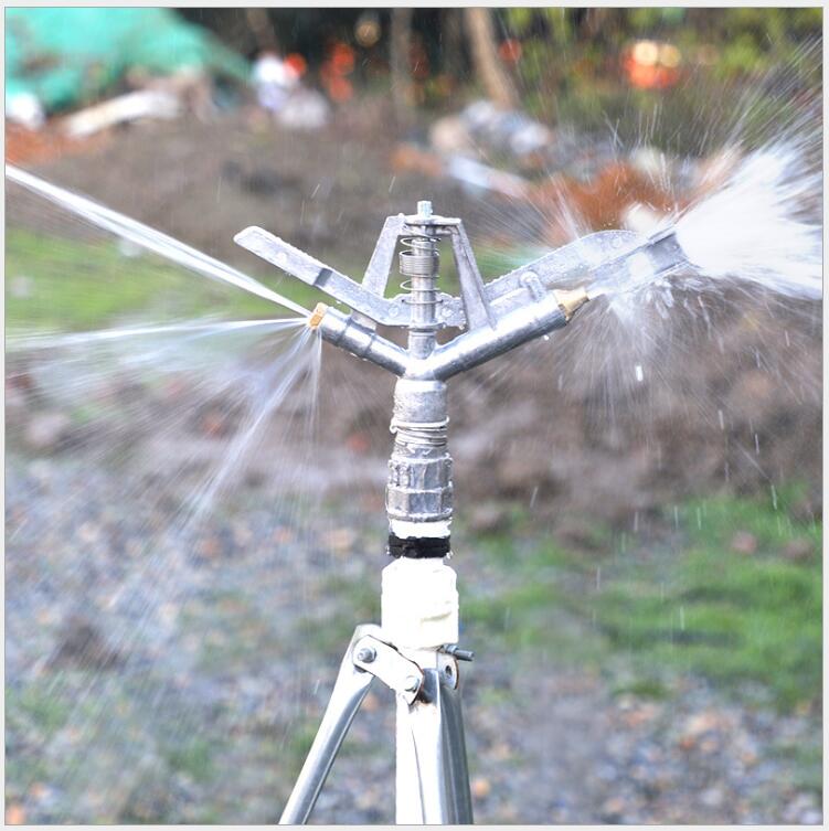 1-inch zinc alloy swing arm sprinkler head with automatic rotation full circle water-saving irrigation for fruit and tea garden fields Specification drawing