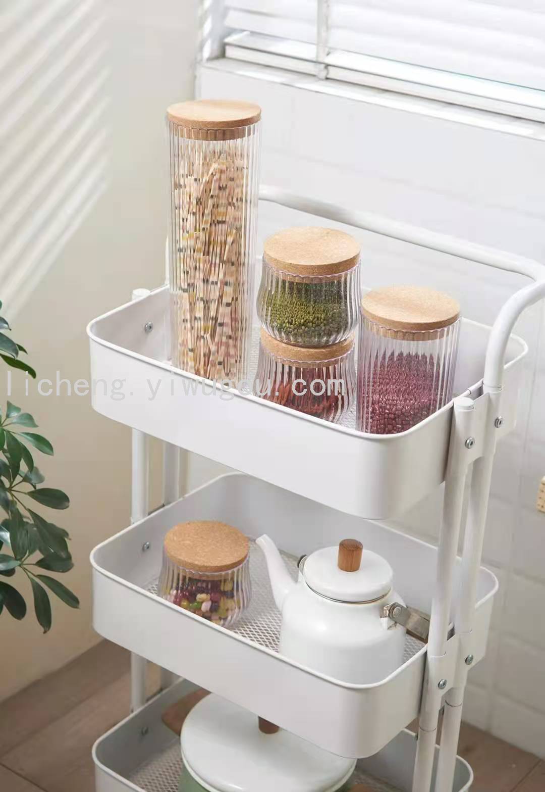 Caja sellada caja de almacenamiento de plástico transparente y engrosada con escala cocina caja de almacenamiento de cereales caja de almacenamiento refrigerador refrigerador