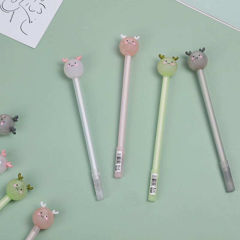 2022 New cartoon neutral pen refills 0.5 full needle tube black student cartoon office stationery wholesale in Yiwu full figure