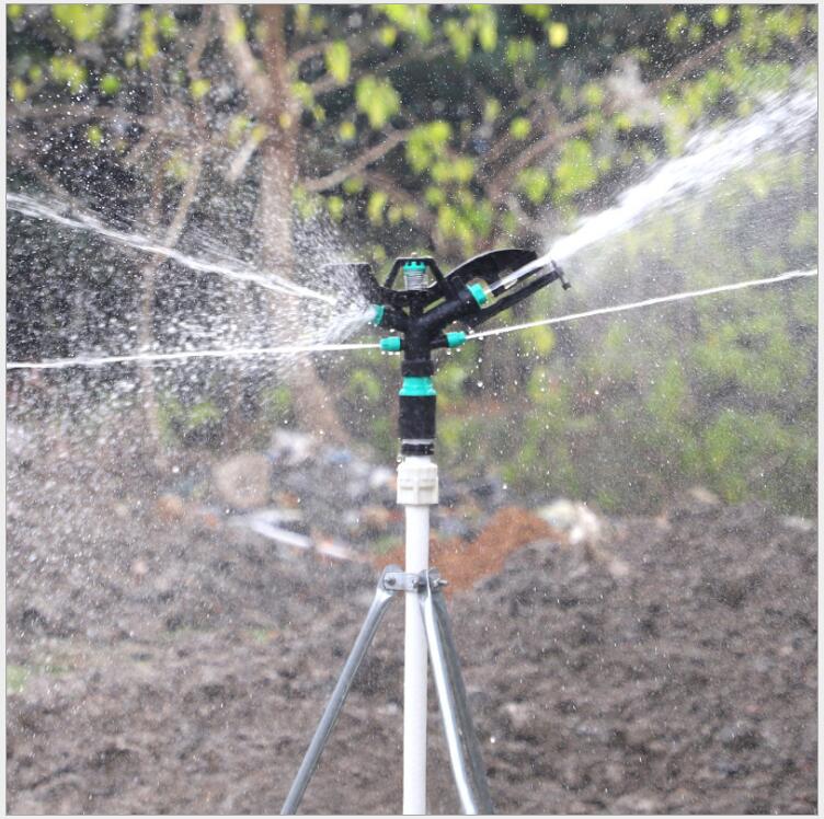1-inch plastic alloy agricultural field irrigation swing arm sprinkler head, adjustable 360-degree rotating water spray head for lawn and horticulture Specification drawing