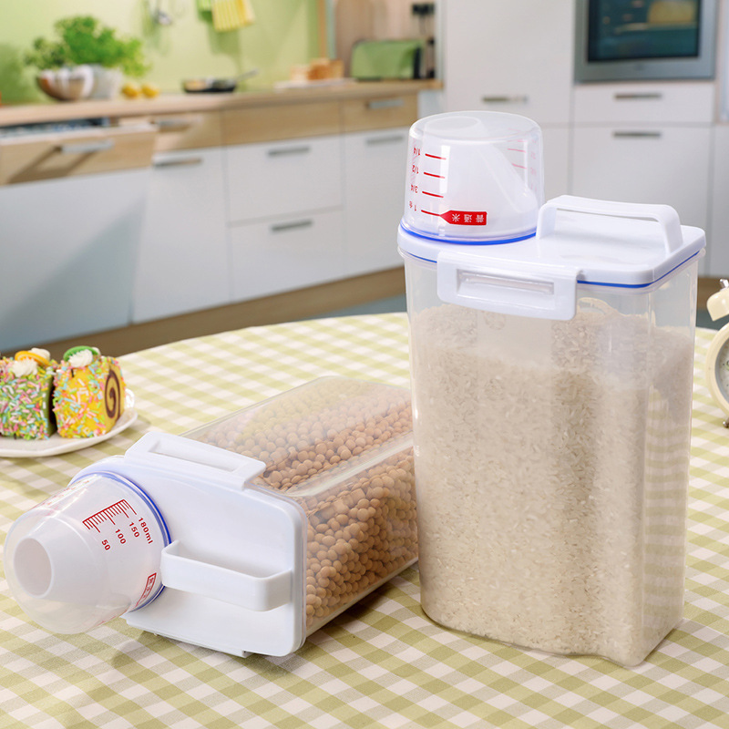 Wholesale transparent grain cans, plastic kitchen sealed cans, rice buckets, storage cans, and five-grain storage boxes Application Scenario