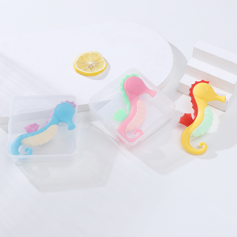 可爱卡通海马牙胶 宝宝磨牙柔软牙胶 彩色可定制硅胶磨牙器详情图4