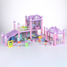 跨境儿童DIY过家家拼装仿真房子玩具别墅场景套装公主卧室城堡