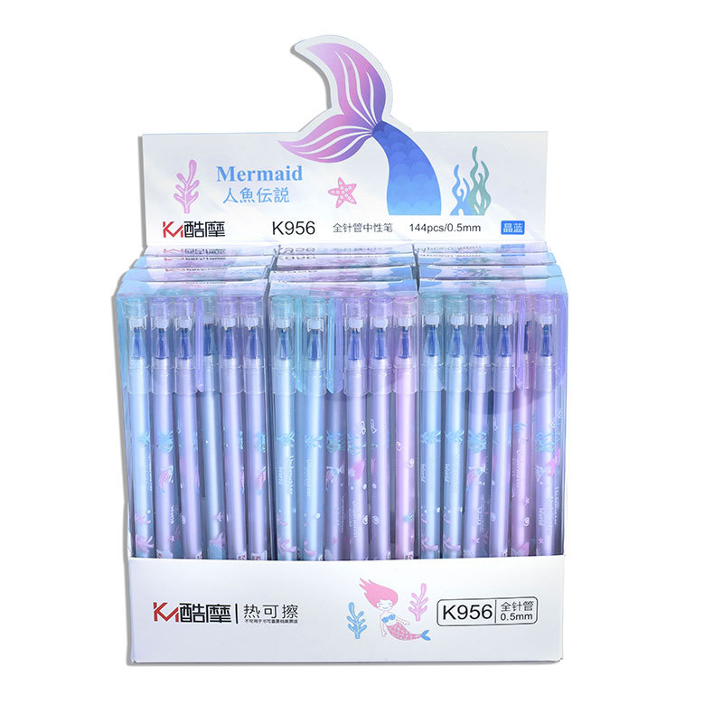 Le Xuan Student Erasable Pen Mo Le Cha Cute Cartoon Hot Erasable Gel Pen 0.5 Needle Tube Mo Easy Erasable Signature Pen Item Picture