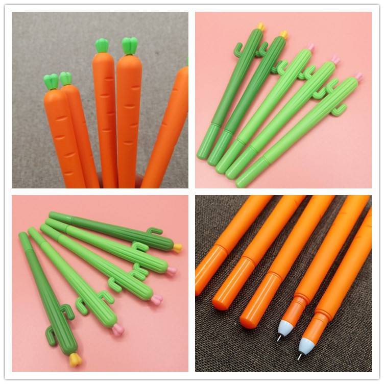 Creative stationery, simulated vegetable gel pen, cute student water-based pen, frosted radish pen, office signature pen factory details Picture
