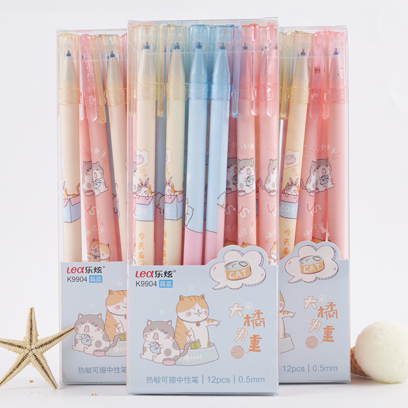 Le Xuan Student Erasable Pen Mo Le Cha Cute Cartoon Hot Erasable Gel Pen 0.5 Needle Tube Mo Easy Erasable Signature Pen Application Scenario