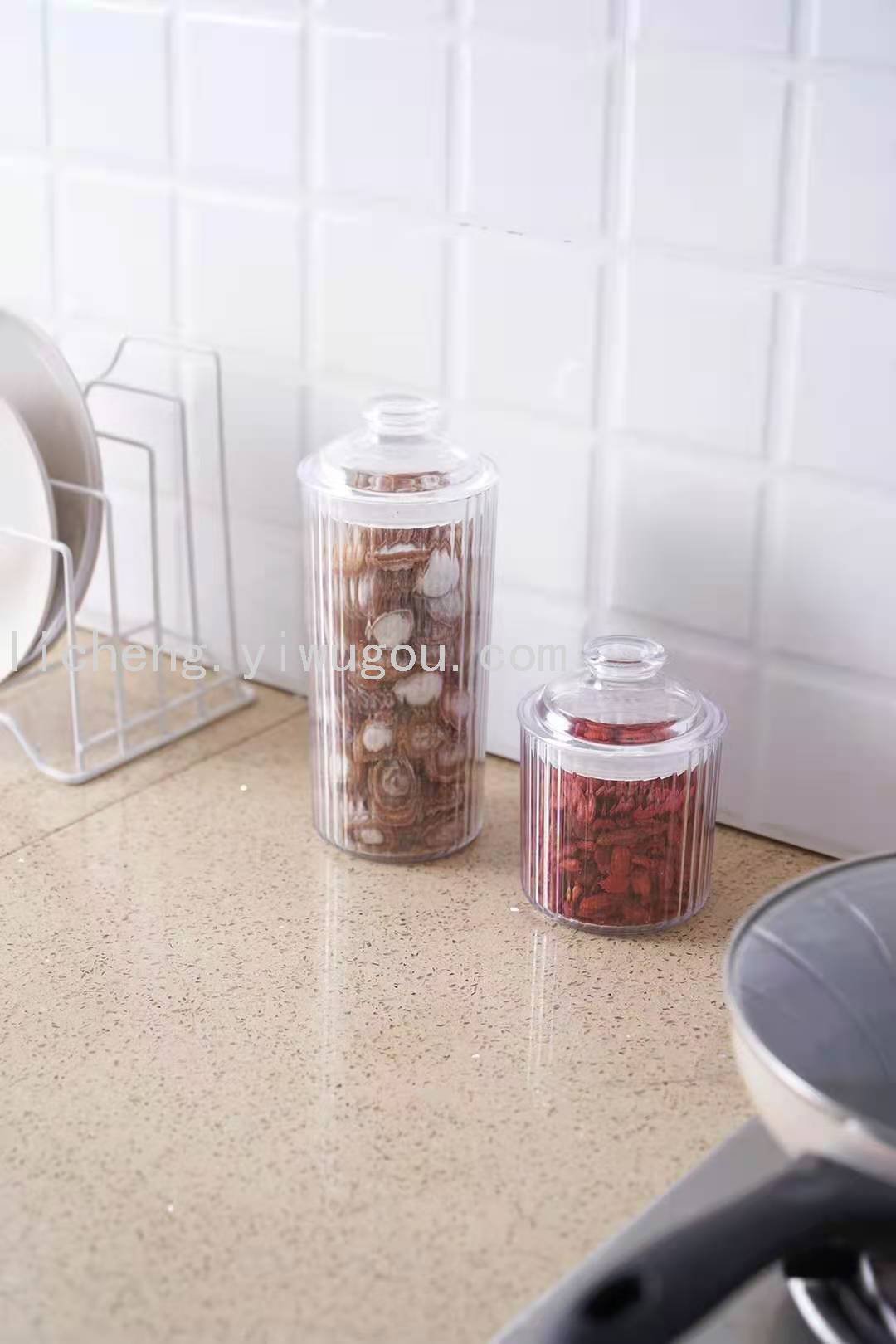 Five-grain storage tank, kitchen covered plastic sealed tank, food storage and preservation box details Picture
