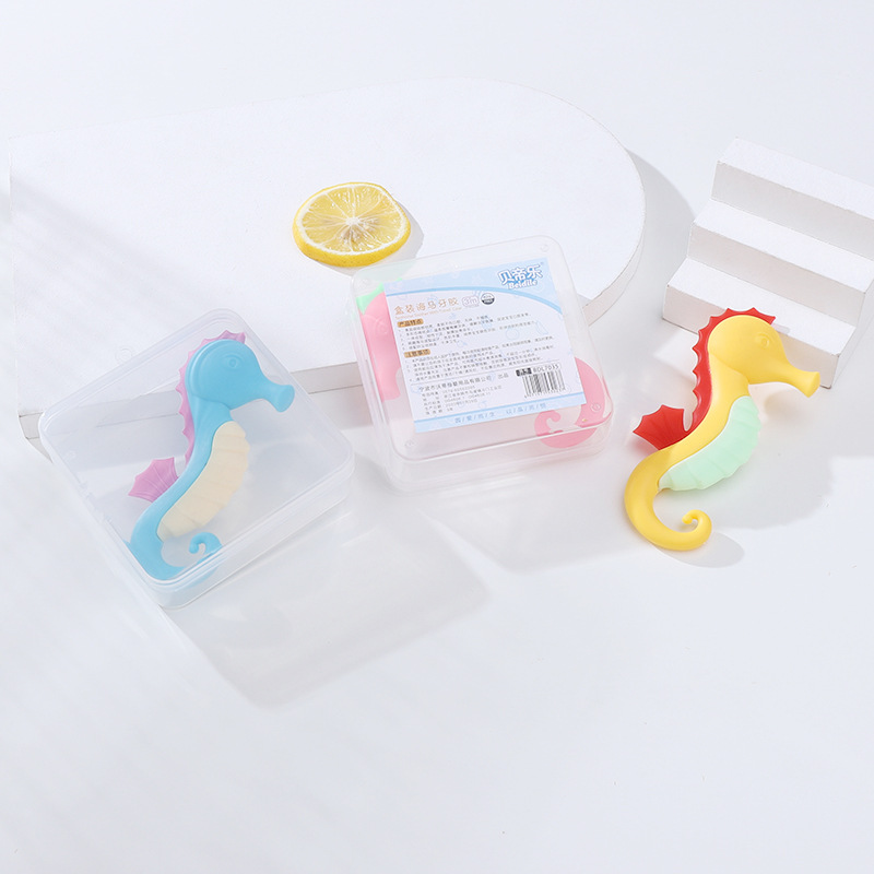 可爱卡通海马牙胶 宝宝磨牙柔软牙胶 彩色可定制硅胶磨牙器详情图5