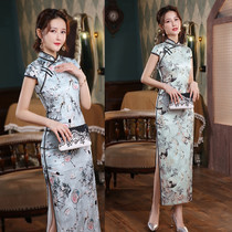 ZZ state silkworm silk long cheongsam wholesale 202 spring and summer new fashion improved women's banquet cheongsam dress