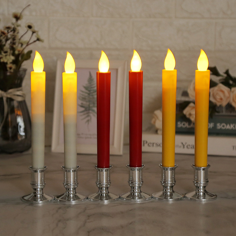 Factory direct sales of led flame head long pole electronic candle lamps, smokeless simulation candles, religious churches, wedding decorations details Picture