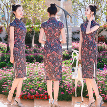 Ai Q 'Q Embroidery fashion improvement traditional custom silk cheongsam 202 Spring and summer new daily silk cheongsam dress women