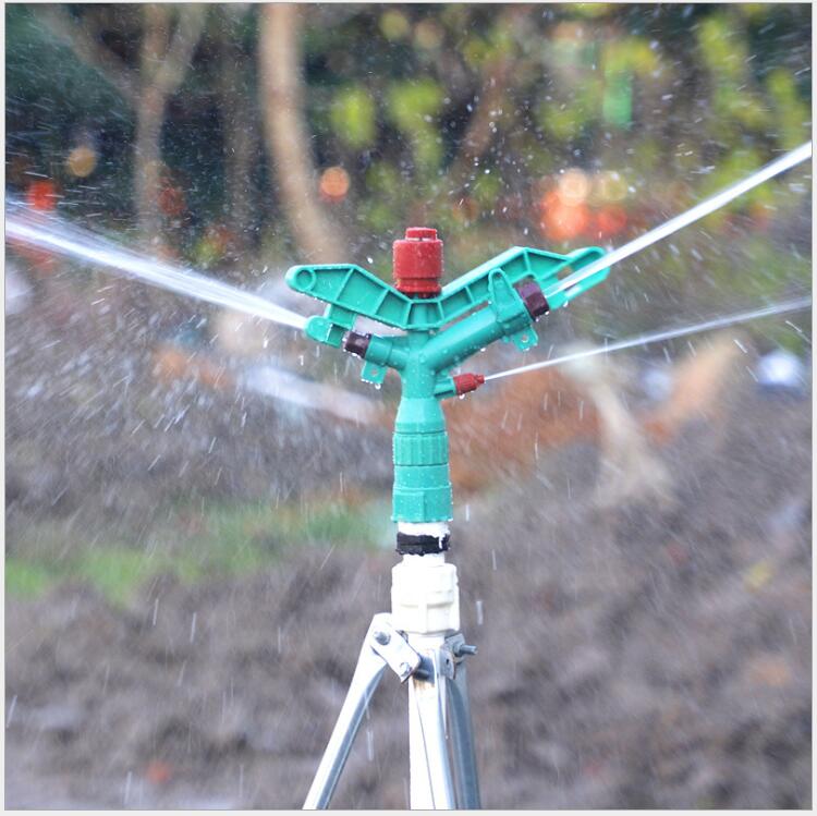1-inch plastic swing arm sprinkler, 360-degree rotatable controllable lawn, garden and agricultural sprinkler for cooling and watering details Picture