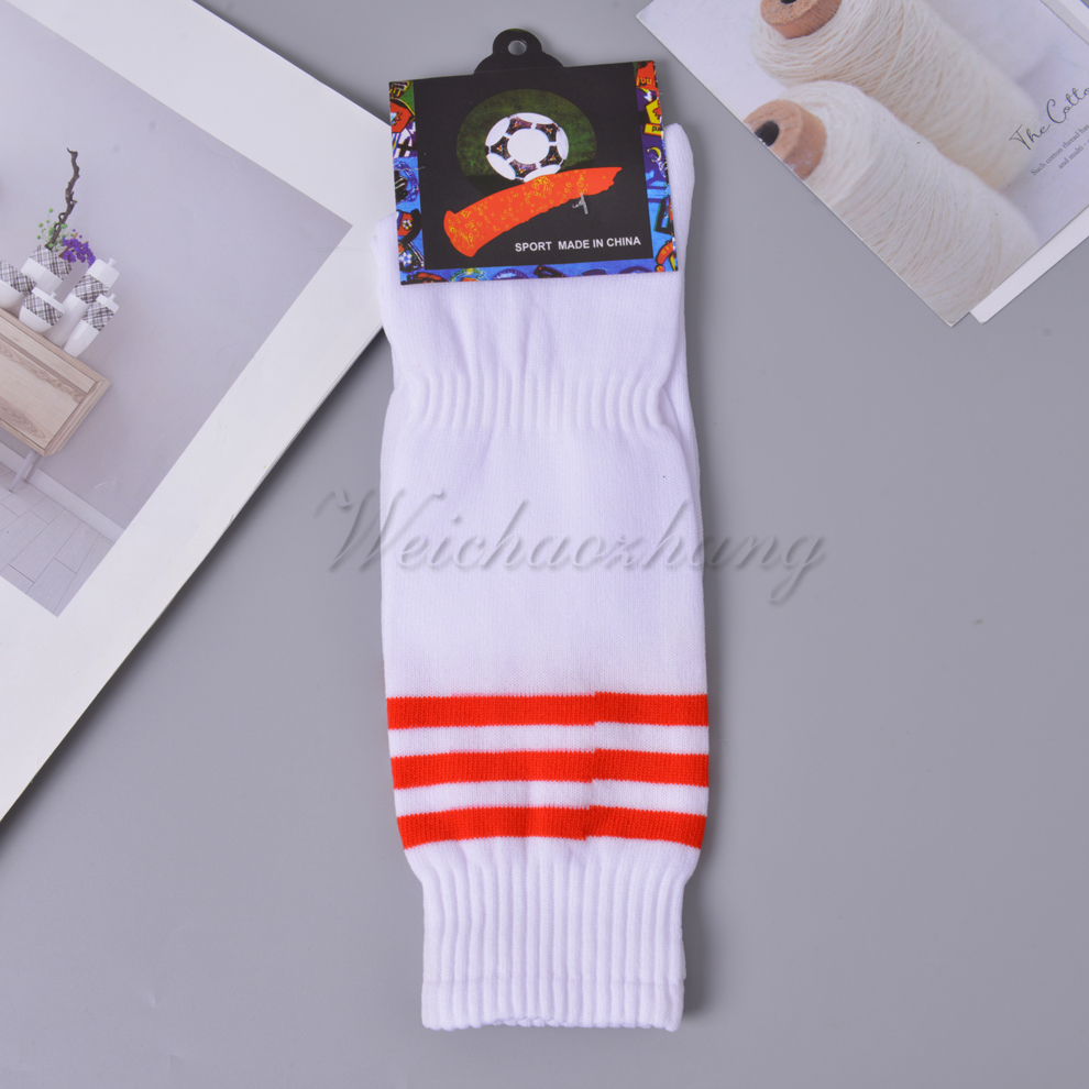 Red and white striped children's football socks Boys' sports socks Anti-skid sports football socks competition training socks