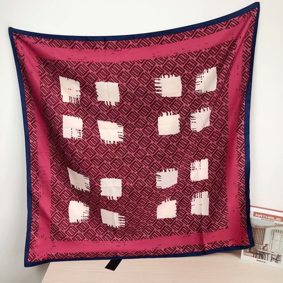 Twill silk 90*90 square scarf, real silk hand feel, silk scarf, scarf, bag towel, hair band, suitable for all seasons Specification image