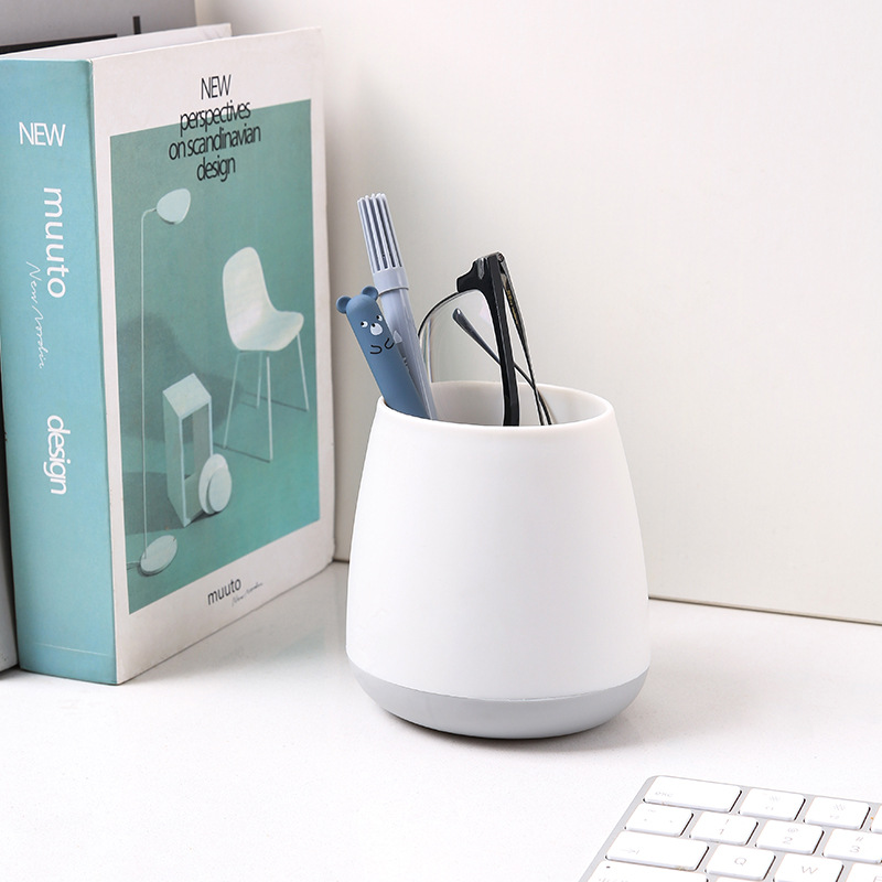 Circular toothbrush storage cylinder, no need for drilling, bathroom storage cylinder, plastic wall-mounted storage rack for bathroom washing Specification image