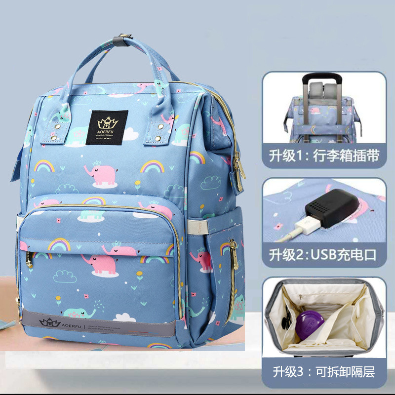 2020 new fashion mom bag multi-functional large capacity mom bag mother bag bottle backpack diaper backpack